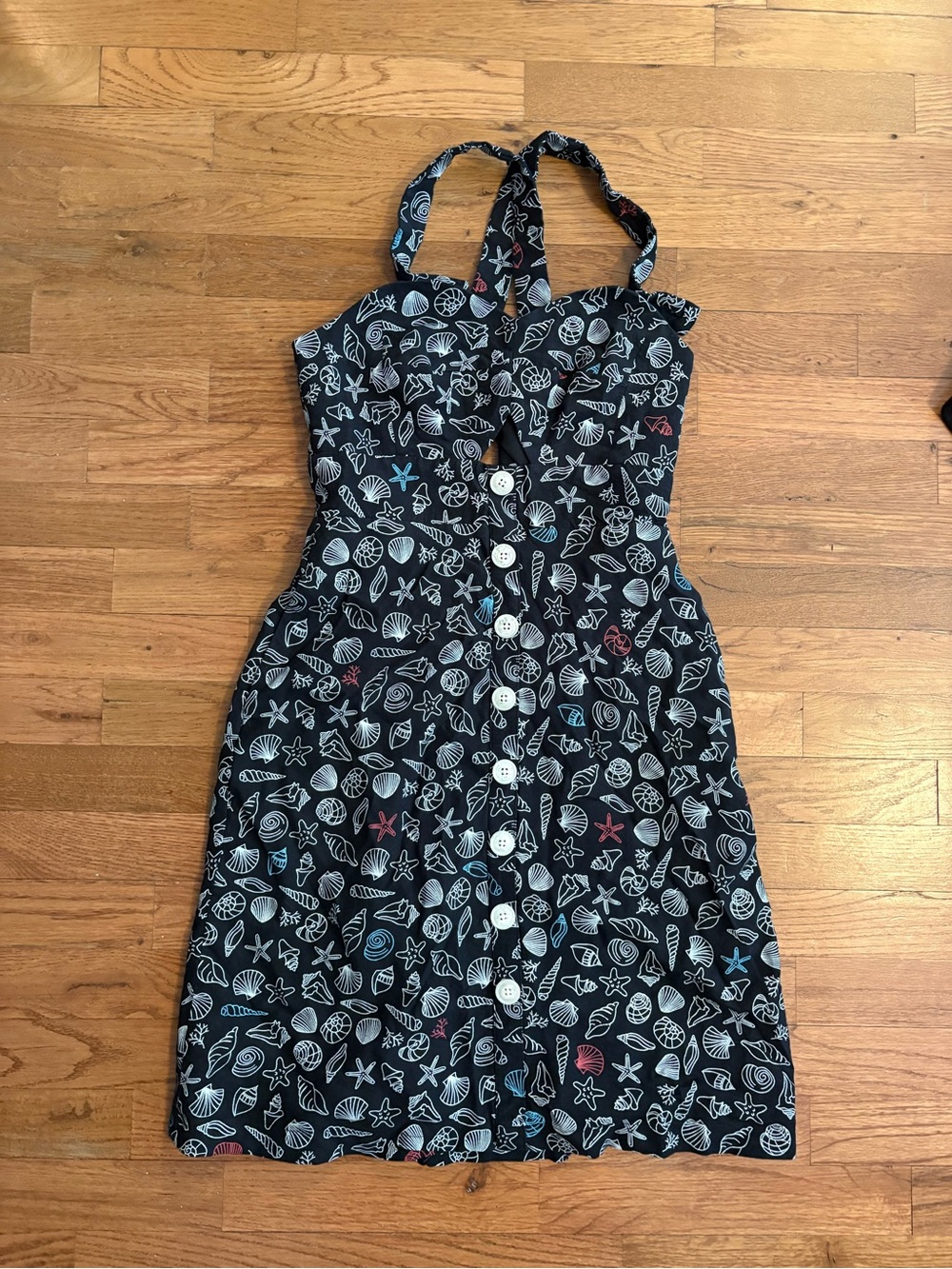 Seashell and starfish print dress